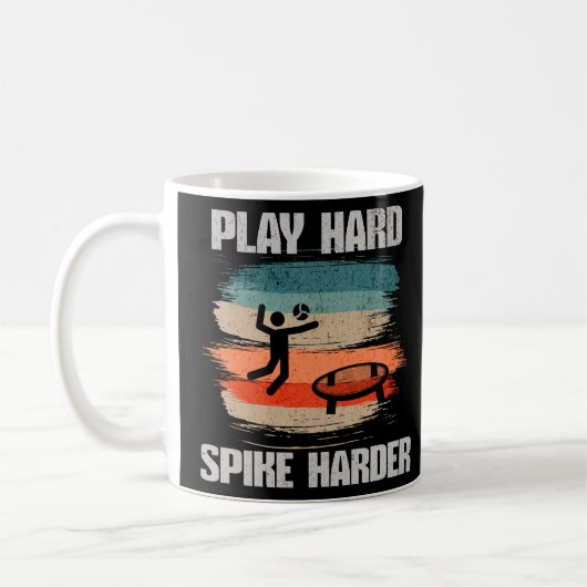 Play Hard Spike Harder Spikeball Kaffeetasse (Links)