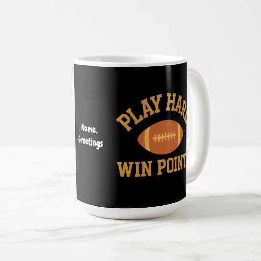 Play Hard, Win Points Retro Game Day Sports Kaffeetasse (VorderseiteRechts)