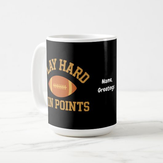 Play Hard, Win Points Retro Game Day Sports Kaffeetasse (Vorderseite Links)