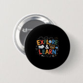 Play Is Learning Explore And Learn Preschool Teach Button (Vorne & Hinten)
