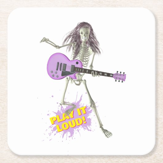 Play It Loud! Rechteckiger Pappuntersetzer (Vorderseite)