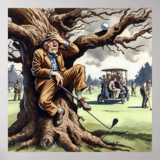 Play it where it - Golf Art Print Poster (Vorne)
