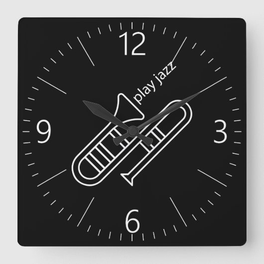 Play Jazz Quadratische Wanduhr (Vorderseite)