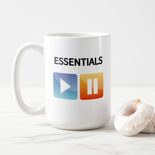 "Play Life / Pause Doubt" music and life lover Kaffeetasse (Mit Donut)