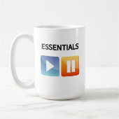 "Play Life / Pause Doubt" music and life lover Kaffeetasse (Links)