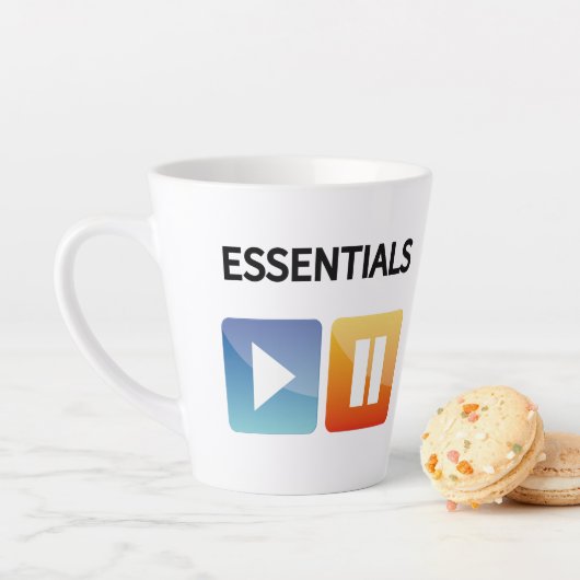 "Play Life / Pause Doubt" music and life lover Milchtasse (Beispiel)