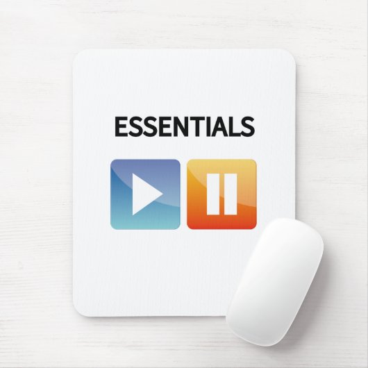 "Play Life / Pause Doubt" music and life lover Mousepad (Mit Mouse)