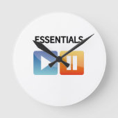 "Play Life / Pause Doubt" music and life lover  Runde Wanduhr (Vorderseite)