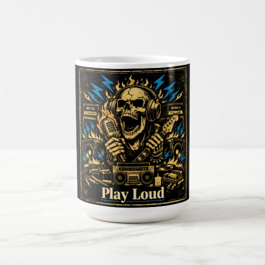 Play Loud – Volume Up Music Rebellion Kaffeetasse (Mittel)