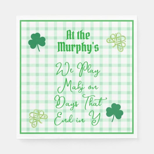 Play Mahjong Days End Y Watercolor Shamrocks Serviette (Vorderseite)