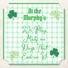 Play Mahjong Days End Y Watercolor Shamrocks Untersetzer