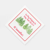 Play MAHJONG Watercolor Winter Trees PERSONALIZE Serviette (Ecke)