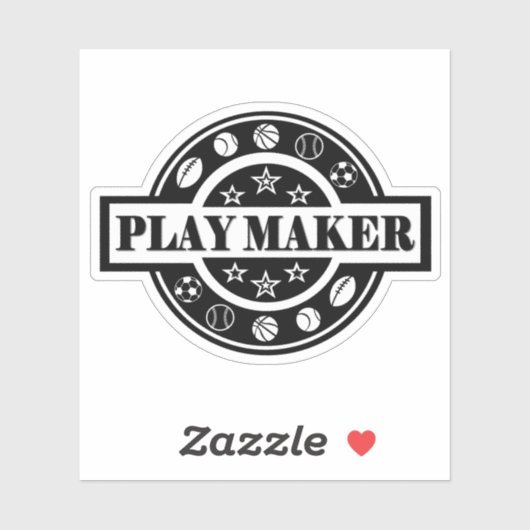 Play maker Custom-Cut Vinyl Sticker (Blatt)