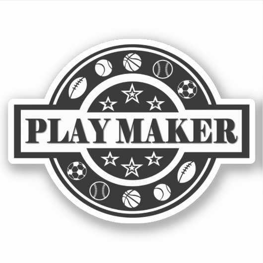 Play maker Custom-Cut Vinyl Sticker (Vorderseite)