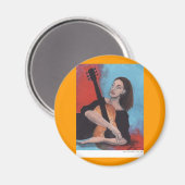 Play Me (The Girl with the Guitar) Magnet (Vorderseite/Rückseite)