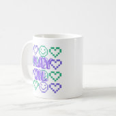 Play On & Gaming-Stil pixelige Elemente Kaffeetasse (Vorderseite Links)