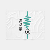 Play On Soccer Heartbeat Enthusiast  Fleecedecke (Vorderseite (Horizontal))