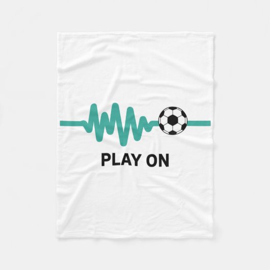 Play On Soccer Heartbeat Enthusiast  Fleecedecke (Vorderseite)