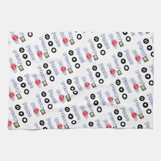 Play Pause Stopp Kitchenette Handtuch (Horizontal)