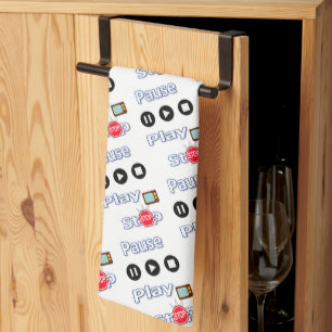 Play Pause Stopp Kitchenette Handtuch