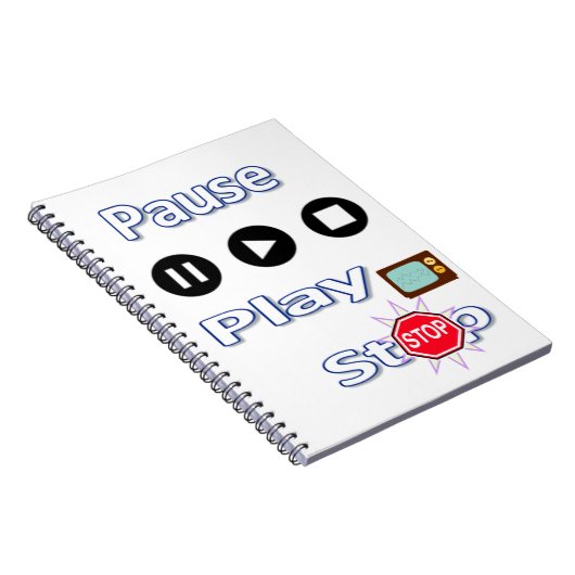 Play Pause Stopp-Notebook Notizblock (Rechte Seite)
