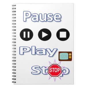 Play Pause Stopp-Notebook Notizblock