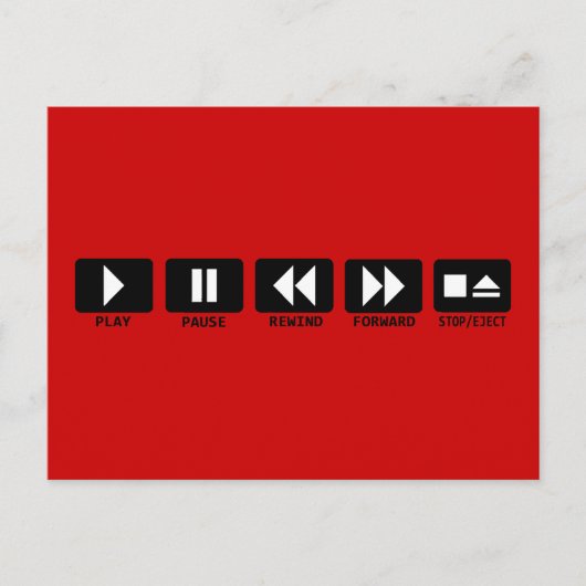 Play Pause zurückspulen/vorausschauend stoppen/aus Postkarte (Vorderseite)