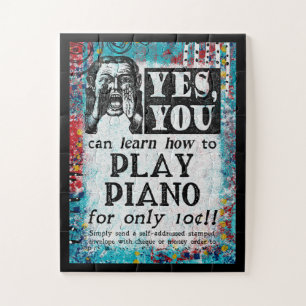 Play Piano - Funny Vintage Ad Puzzle