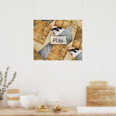 Play, Piano Keys Antique Sheet Music Poster (Küche)