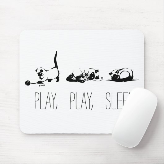 Play, Play, Sleep Mousepad (Mit Mouse)