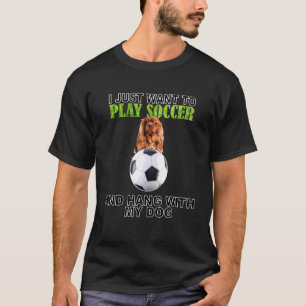 Play Soccer Hang W Dog Cavalier King Charles Brown T-Shirt
