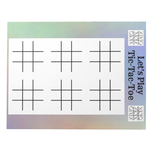 Play Tic-Tac-Toe Games - Fun Game Sheets Notizblock (Vorderseite)