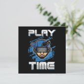 Play Time VR Virtual Reality Gamer Gaming-Geschenk Einladung (Stehend Vorderseite)