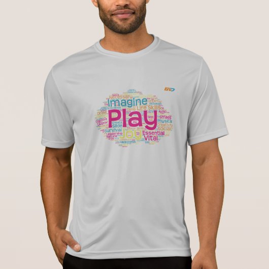 Play Word Cloud Performance T - Shirt (Silver) (Vorderseite)