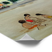 Playa de la Malvarrosa Gemälde von Alfred Fox Poster (Ecke)