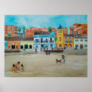 Playa de la Malvarrosa Gemälde von Alfred Fox Poster