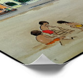 Playa de la Malvarrosa Malerei von Alfred Fox Poster (Ecke)