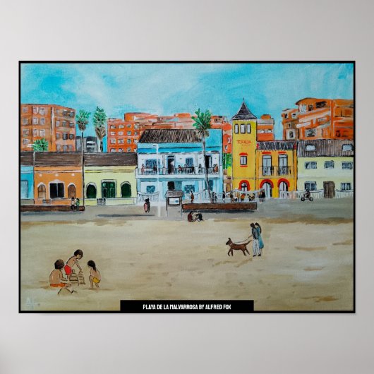 Playa de la Malvarrosa Malerei von Alfred Fox Poster (Vorne)