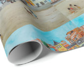 Playa de la Malvarrosa Painting by Alfred Fox Geschenkpapier (Rolleneckpunkt)