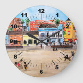 Playa de la Malvarrosa Painting by Alfred Fox Große Wanduhr (Vorderseite)