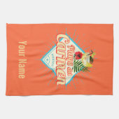 Playa del Carmen Mexico Retro Cocktail Vintag Geschirrtuch (Horizontal)