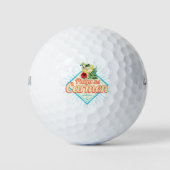Playa del Carmen Mexico Retro Cocktail Vintag Golfball (Vorderseite)