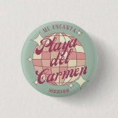 Playa del Carmen Mexico Retro Souvenirdekoration Button (Vorderseite)