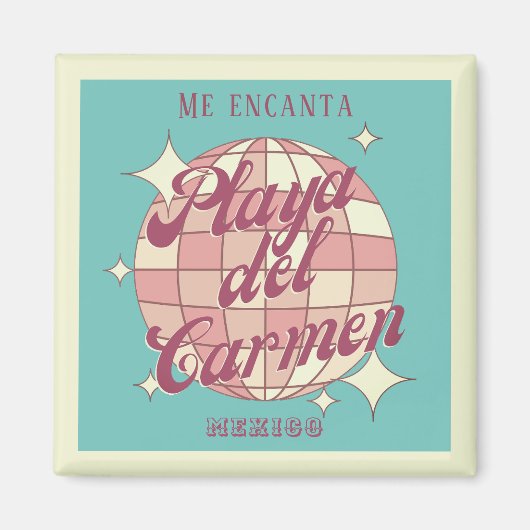 Playa del Carmen Mexico Retro Souvenirdekoration Magnet (Vorne)