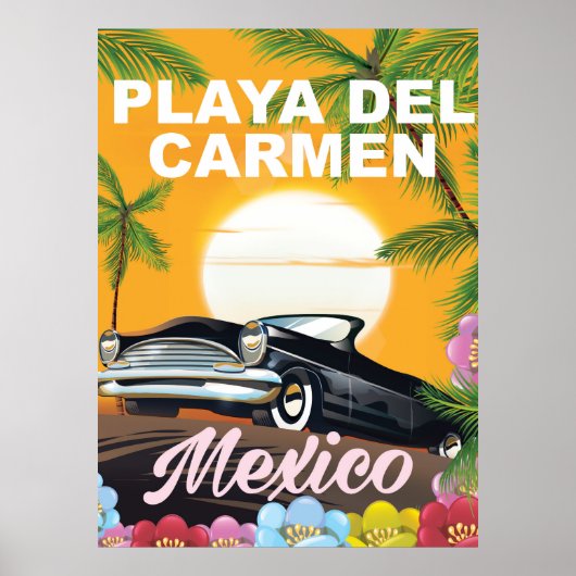 Playa del Carmen Mexikanisches Reiseplakat Poster (Vorne)