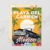 Playa del Carmen Mexikanisches Reiseplakat Postkarte (Vorne/Hinten)