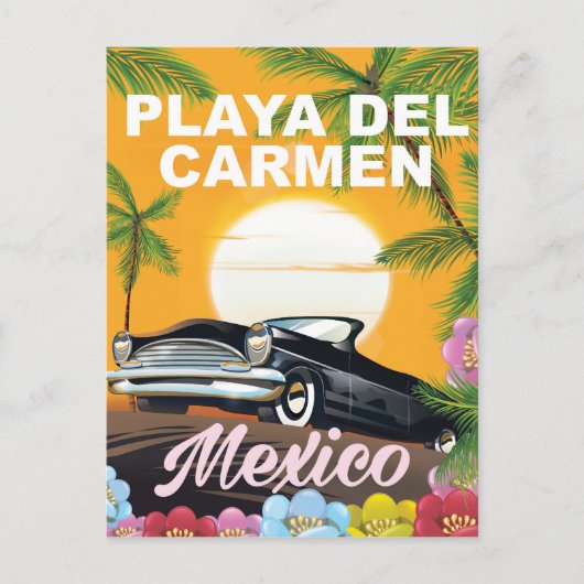 Playa del Carmen Mexikanisches Reiseplakat Postkarte (Vorderseite)