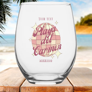 Playa del Carmen Mexiko Accessoire Souvenir Weinglas Ohne Stiel