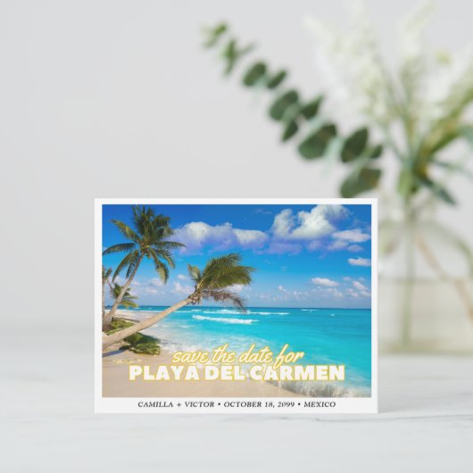 Playa del Carmen Mexiko Hochzeit Speichern Sie das Postkarte (Stehend Vorderseite)
