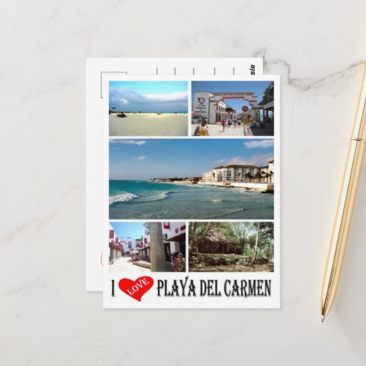 Playa Del Carmen - Mexiko - I Liebe - Postkarte (Vorderseite/Rückseite Beispiel)